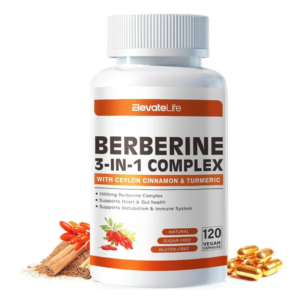 Berberina 1500mg 120 Cápsulas Poderoso Regulador Metabólico