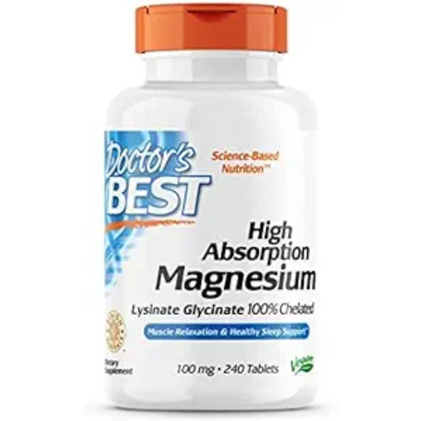 Doctors Best Glicinato De Magnesio Alta Absorcion 240 Tabletas Sin Soy Sin Gluten