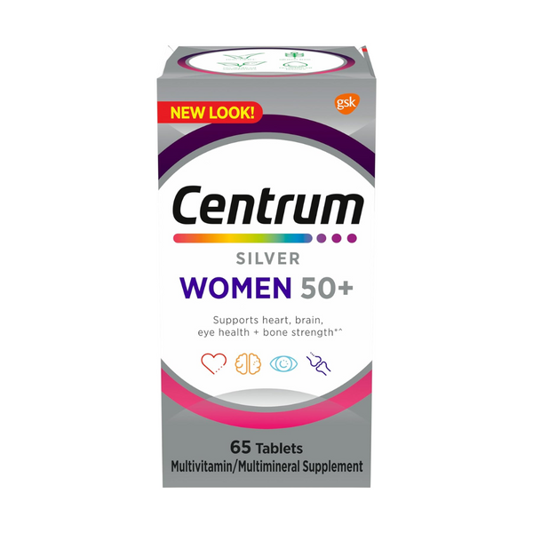 Centrum Silver Mujeres 50+ Plus Multivitaminas 65 Tabletas Vitalidad Salud Ósea Energía