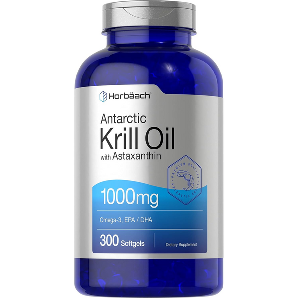 Aceite De Krill 1000mg Omega-3 EPA DHA Horbaach 300 Cápsulas Gel Blandas