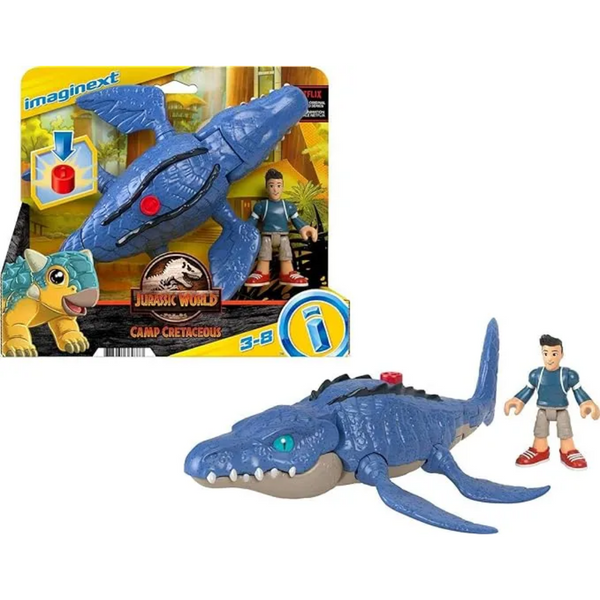 Imaginext Jurassic World Camp Cretacico Mosasa Set Con Kenji Para Aventura