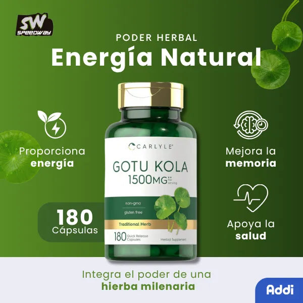 Gotu Kola Extracto Herbal Premium Carlyle 1500 Mg 180 Cápsulas