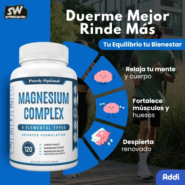 Magnesio Complex 120 Capsulas Para Relajacion Y Energia