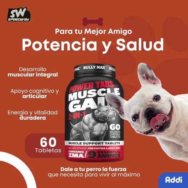 Bully Max Suplemento Muscular Premium Para Perro 60 Tabletas