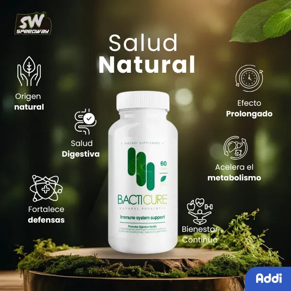 Bacticure Probiotico Natural Complejo 5 Colonias 60 Capsulas