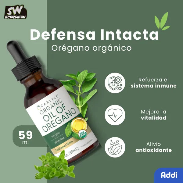 Aceite De Orégano Orgánico Mediterráneo Y Silvestre 59 Ml