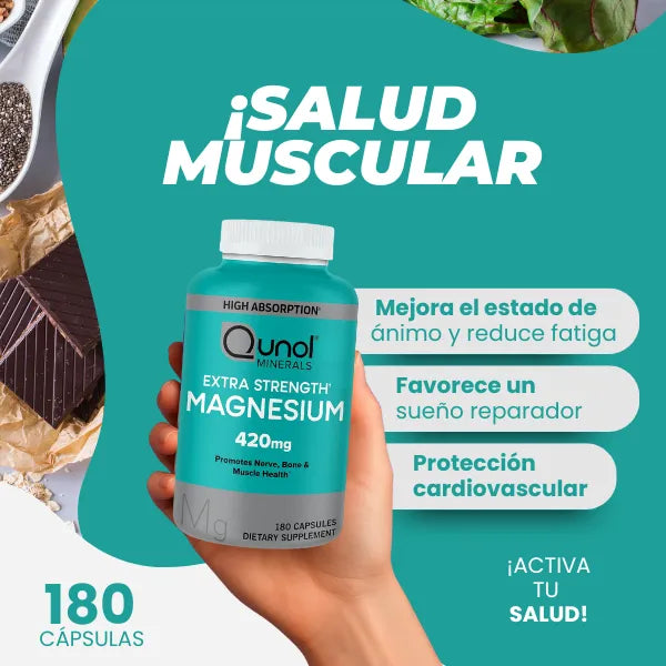 Magnesio 420 Mg Extra Fuerte Salud Osea Muscular 180 Caps