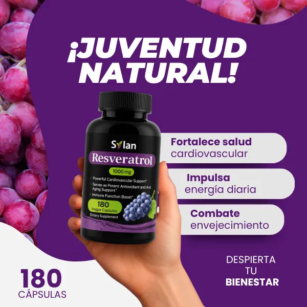 Sylan Trans Resveratrol 1000 Mg Antioxidante Antienvejecimiento 180 Cápsulas
