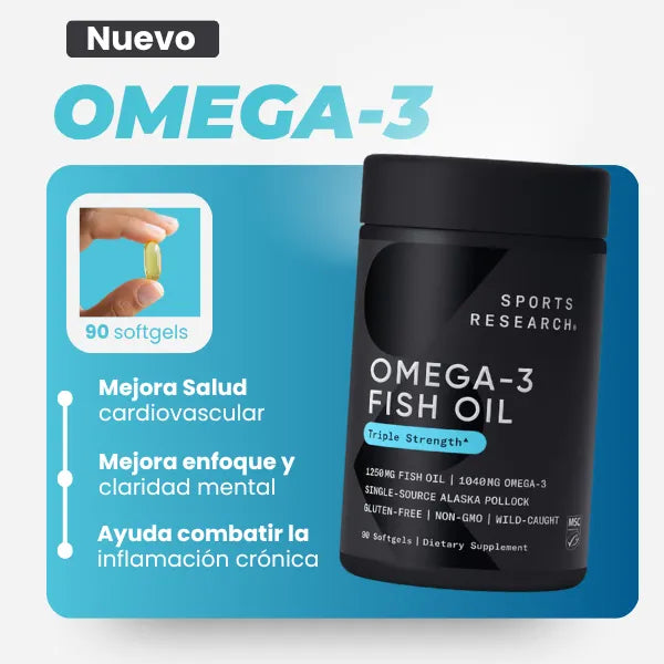Omega-3 Aceite De Pescado Salvaje De Alaska Triple Fuerza 1250 Mg Sin Eructos