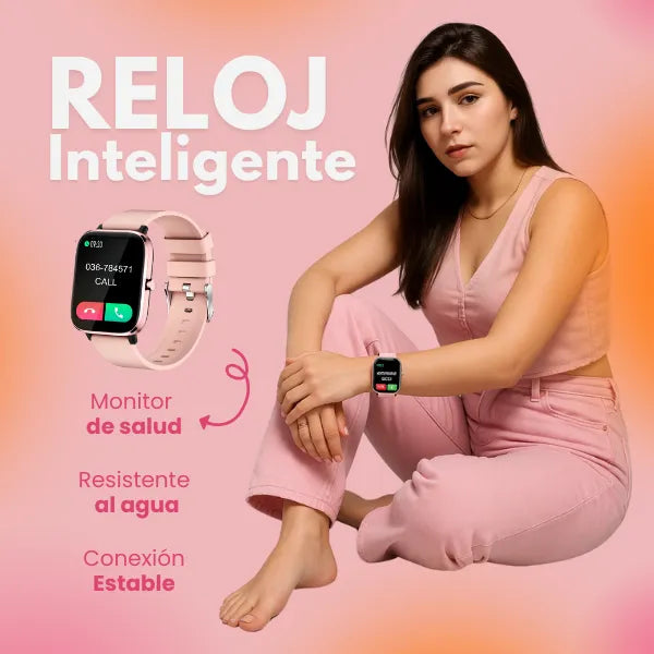 Reloj Inteligente Para Mujer Compatible Android iOS Pantalla HD Rosa