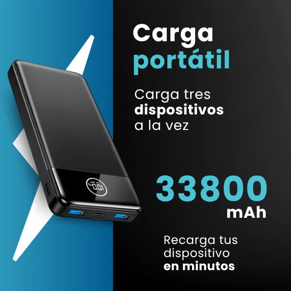 Cargador Portatil 33800mAh Carga Rapida Ideal Para iPhone Y Samsung