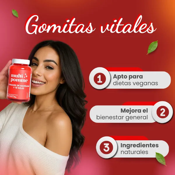 SLIM ACTIVE Gomas Multi Pomme, Vinagre de Manzana y Té Rojo.
