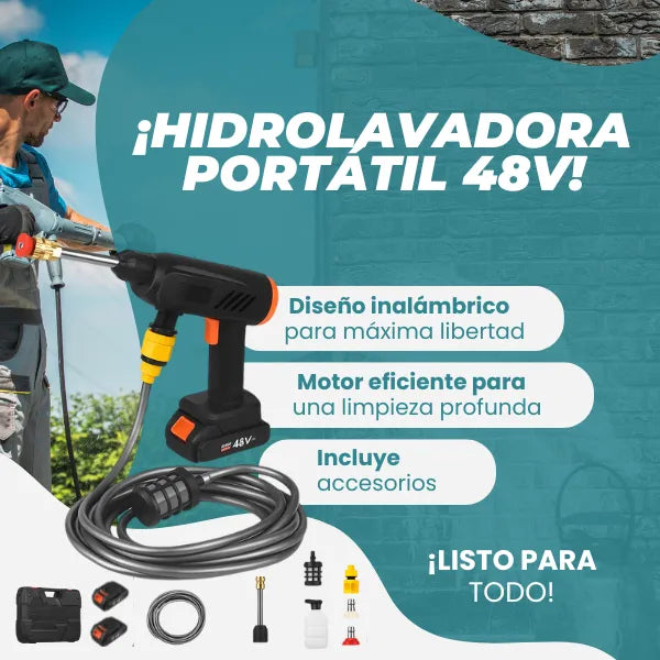 Hidrolavadora Portatil Alta Presion Coche Doble Bateria Potente Facil De Usar