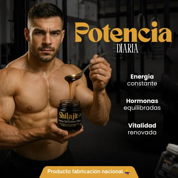 Shilajit 100 Testosterona Potenciali Aumento Natural de Energía y Fuerza