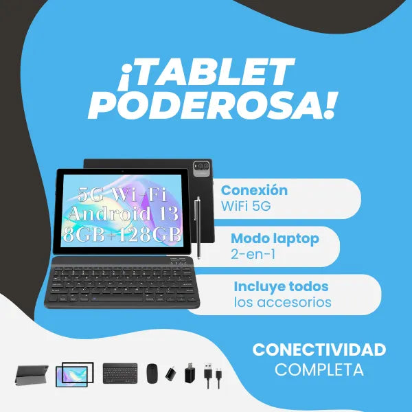 Tablet Iweggo 10 PulG 8Gb Ram 1Tb Expandible 2 En 1 Con Teclado Y Mouse