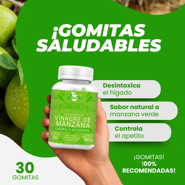 Gomitas De Vinagre De Manzana X3 Quemagrasa Control De Apetito Desintoxica Hígado