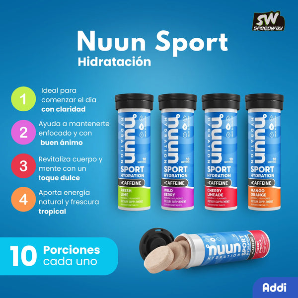 Nuun Sport Tabletas Electrolitos Con Cafeína Hidratación Activa