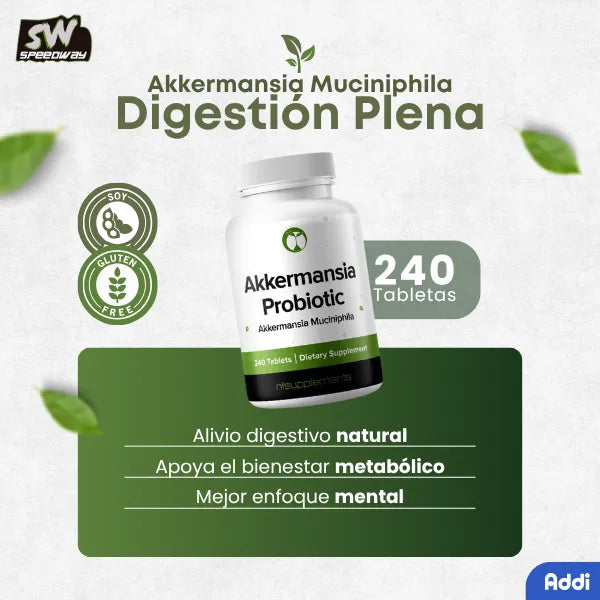 Akkermansia Muciniphila Suplemento Probiótico 240 Comprimidos Salud Intestinal