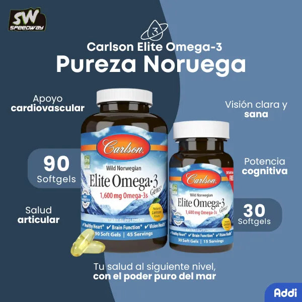 Carlson Elite Omega-3 Geles Noruegos Salud Corazón Cerebro