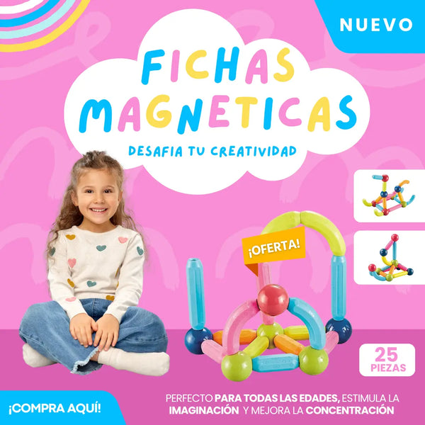 Juego De Fichas Magnéticas Premium 25 Piezas Creatividad y Aprendizaje Sin Límites