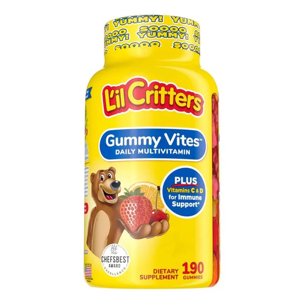 Suplemento Multivitamínico Infantil L’il Critters Vitaminas C y D3 para Apoyo Inmunológico 190 Gomitas