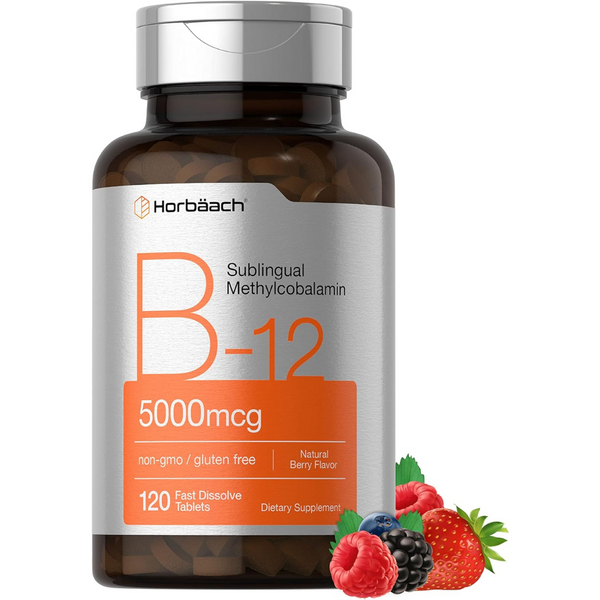 Vitamina B12 5000 Mcg Sublingual Metilcobalamina 120 Tab Aumenta Energía y Mejora Función Cognitiva