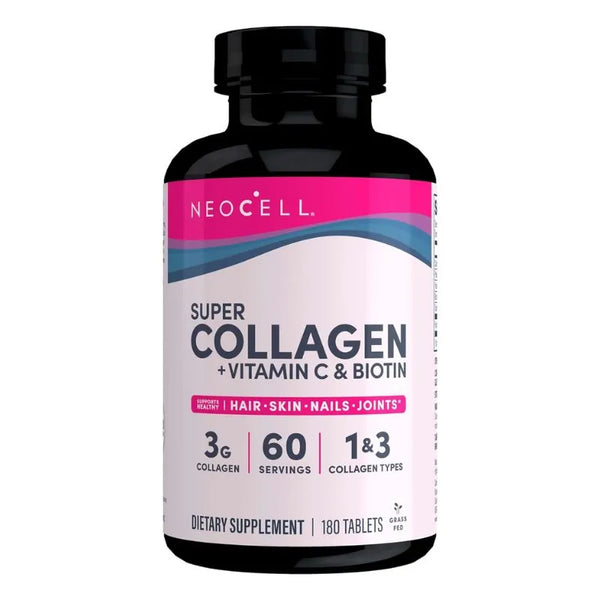 Suplemento de Colágeno Para la Piel, Cabello y Uñas NeoCell Super Collagen con Vitamina C y Biotina 180 Tab