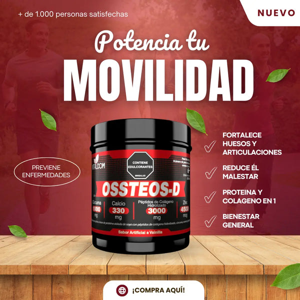 Osteos-D 500gr Fortalece Huesos y Articulaciones Proteína Soya y Colágeno