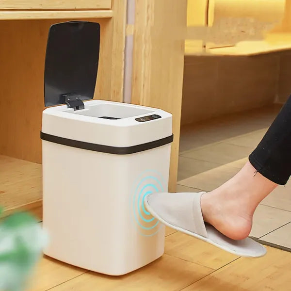 Caneca Inteligente Con Sensor Automático 15L Blanca USB Para Hogar Oficina Y Consultorio