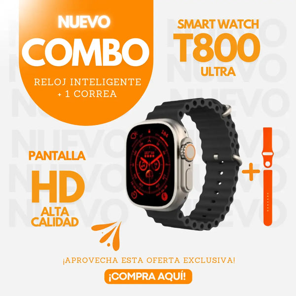 Combo Smart Watch T800 Audífonos Tecnología Avanzada Salud Y Conexión