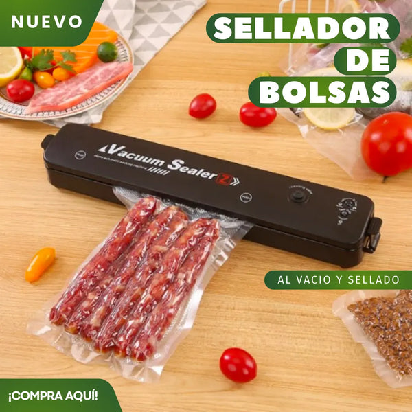 Selladora Al Vacío Vacuum Sealer 2 en 1 Conservación Alimentos Secos y Húmedos
