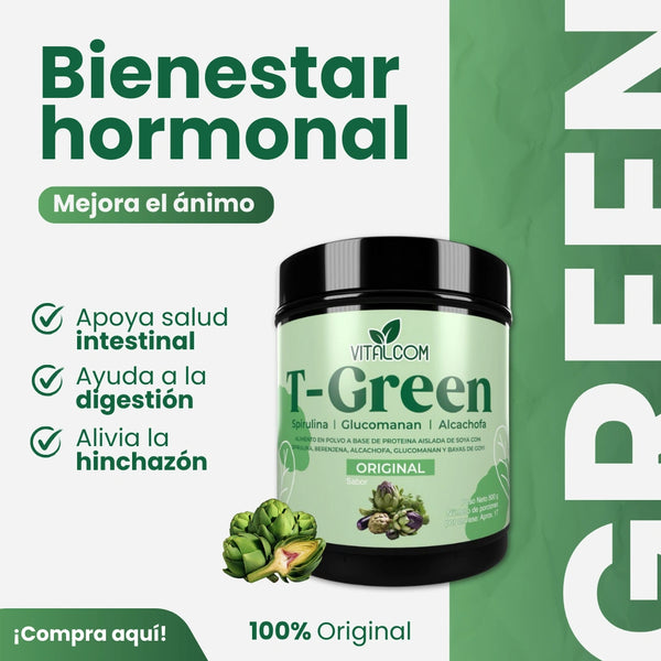 T-Green Superfoods Natural para Digestión Energía y Reducción de Hinchazón 500g