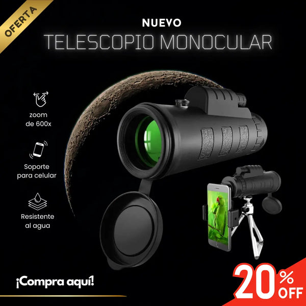 Telescopio Monocular Alta Potencia Visión Nítida y Compacto Ideal para Aventuras y Naturaleza