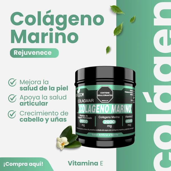 Colágeno Marino Cologmar 500gr Para Piel Cabello y Articulaciones Con Proteína de Soya y Péptidos