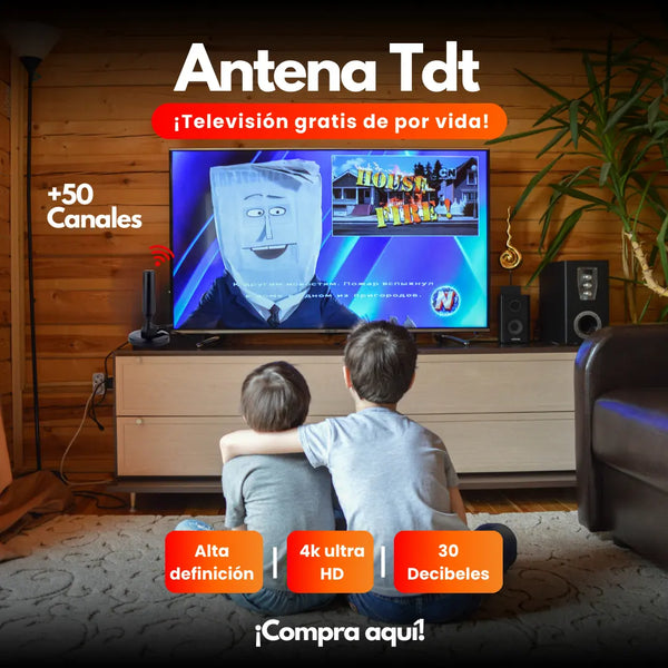 Antena TDT 30 dBi Universal Alta Definición Fácil Conexión TV