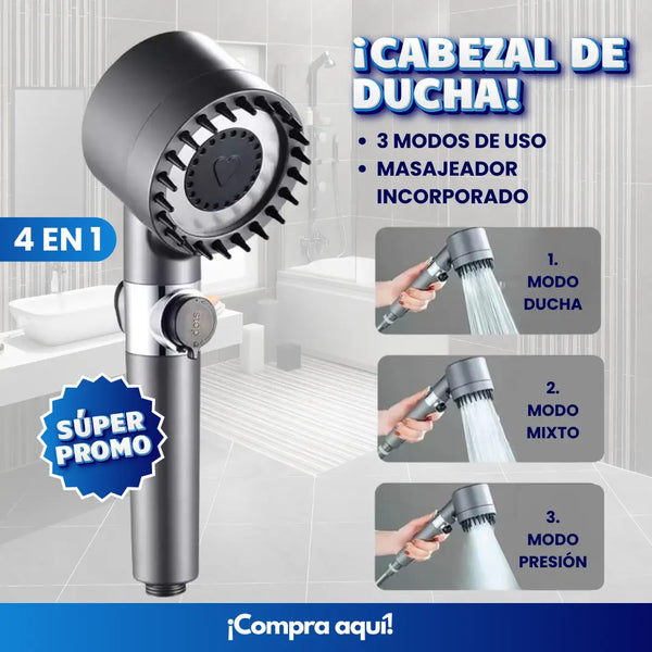 Cabezal De Ducha 3 Modos Ahorro De Agua Instalación Fácil Diseño Moderno