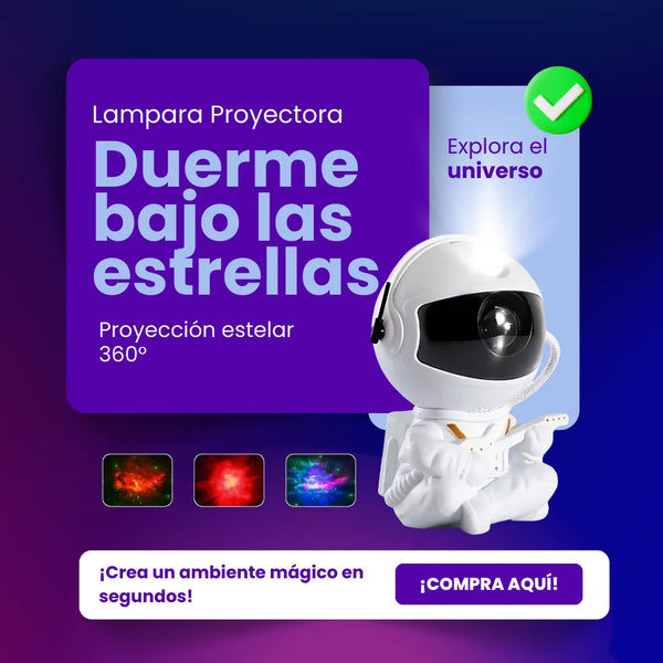 Lampara Proyectora Astronauta Starry Sky Galaxy Stars Beneficios Relajante