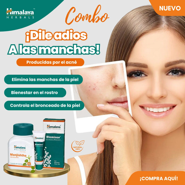 Combo Bleminor Himalaya Antimanchas Y Manjishtha 60 Tablets Piel Radiante Y Sin Manchas
