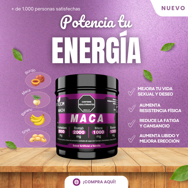 Mach Maca Polvo De Proteína Con Maca Y Superalimentos Para Energía Y Bienestar