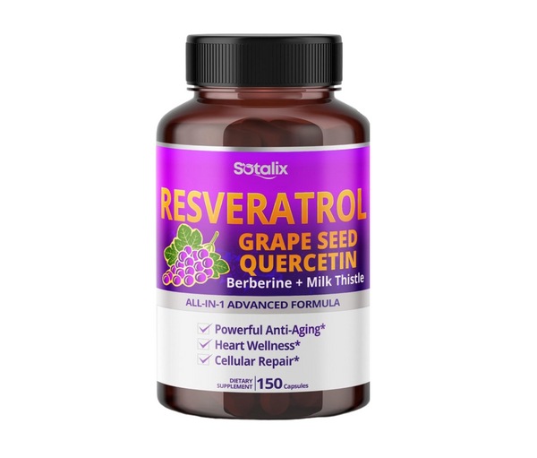Resveratrol 24000 Mg Potente Antienvejecimiento Con Semilla De Uva Y Quercetina
